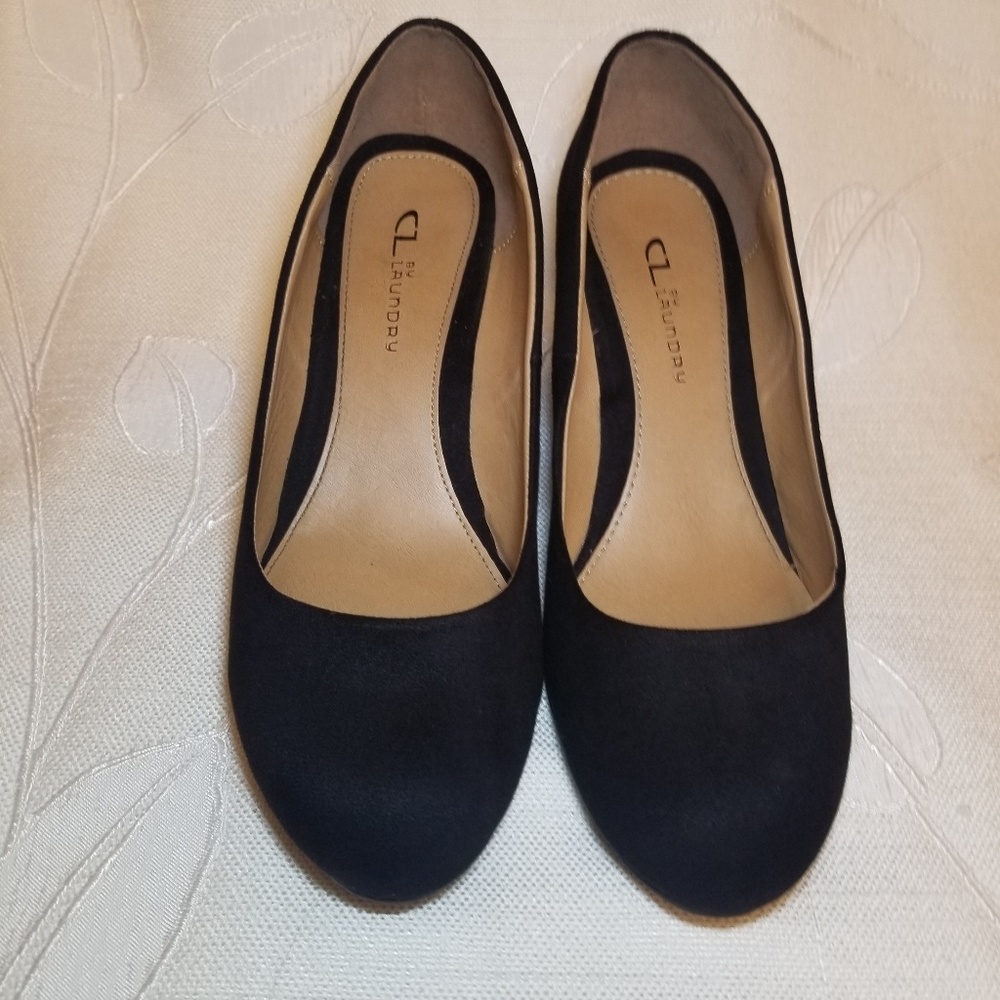 Chinese laundry black suede wedges